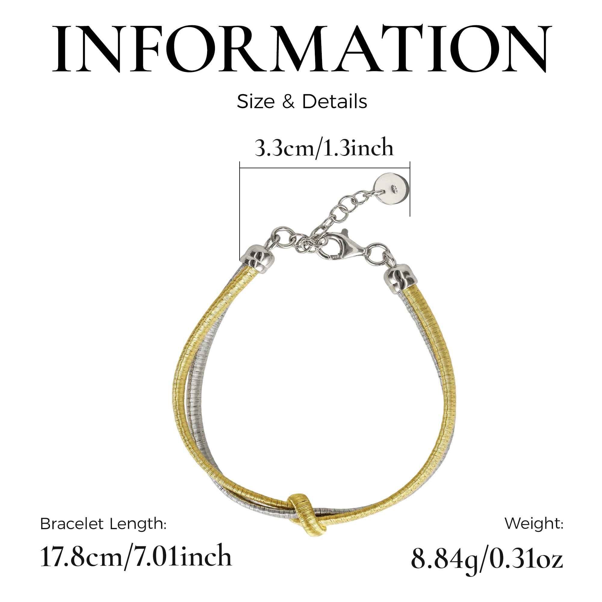 BLOOMVERE TWO-TIER WOVEN KNOT BRACELET (BLACK)