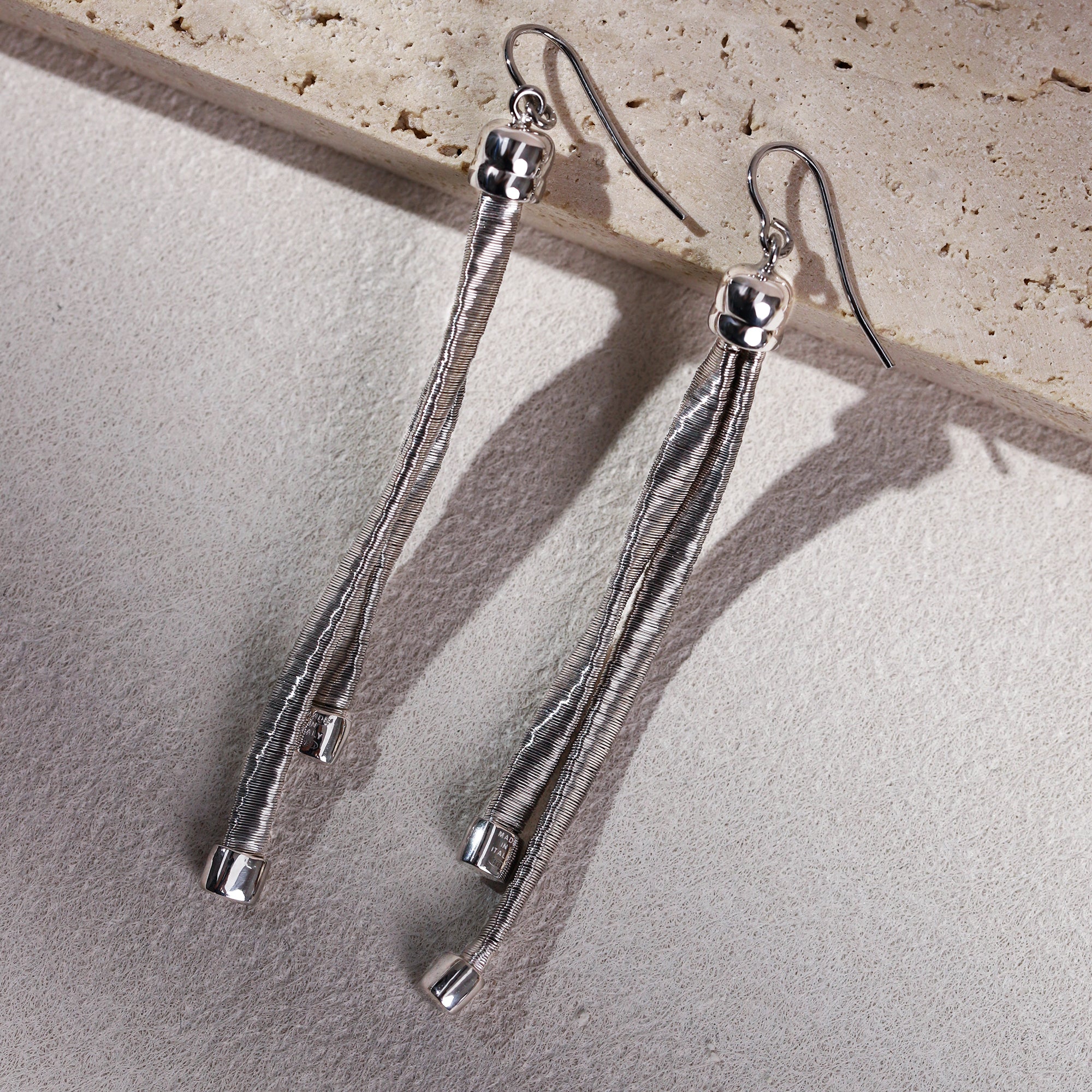 BLOOMVERE 2-STRAND TASSEL COIL EARRINGS