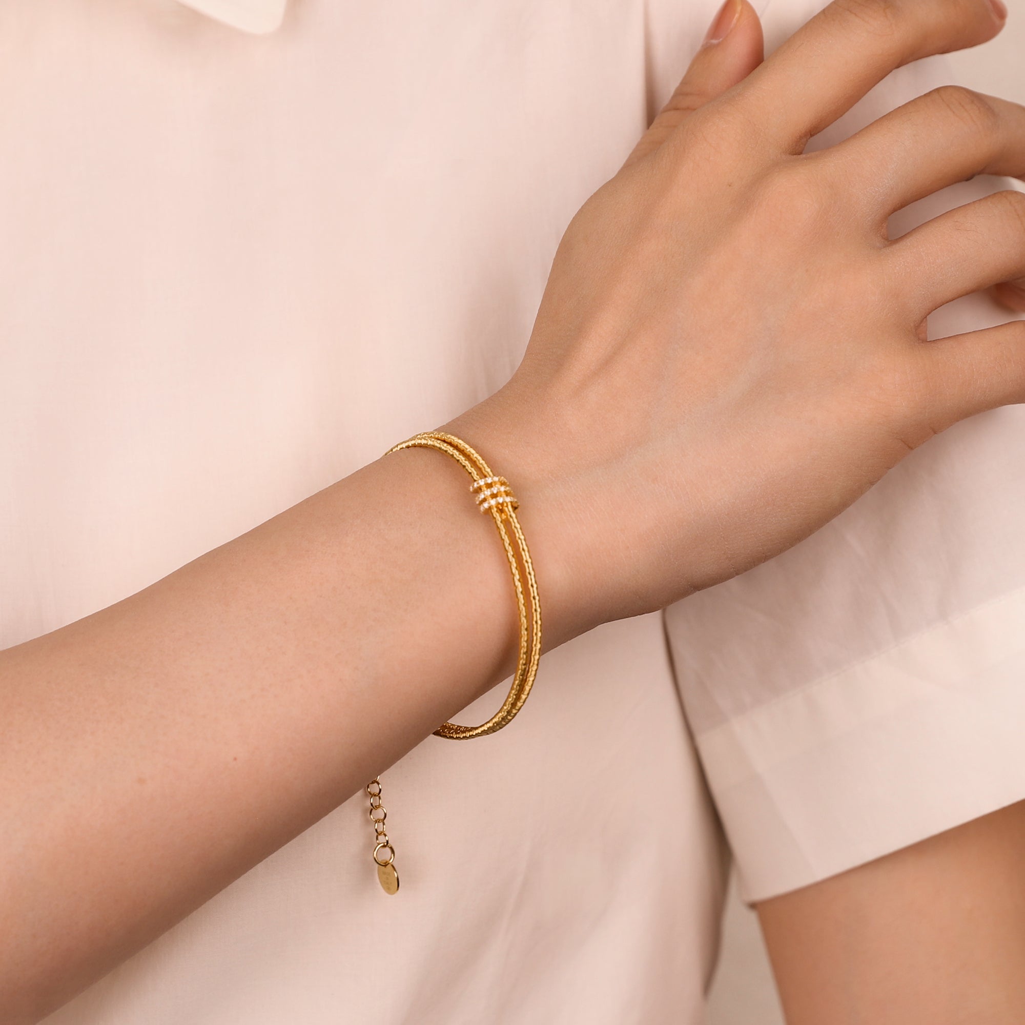 BLOOMVERE DOUBLE DIAMOND BRUSHED BRACELET