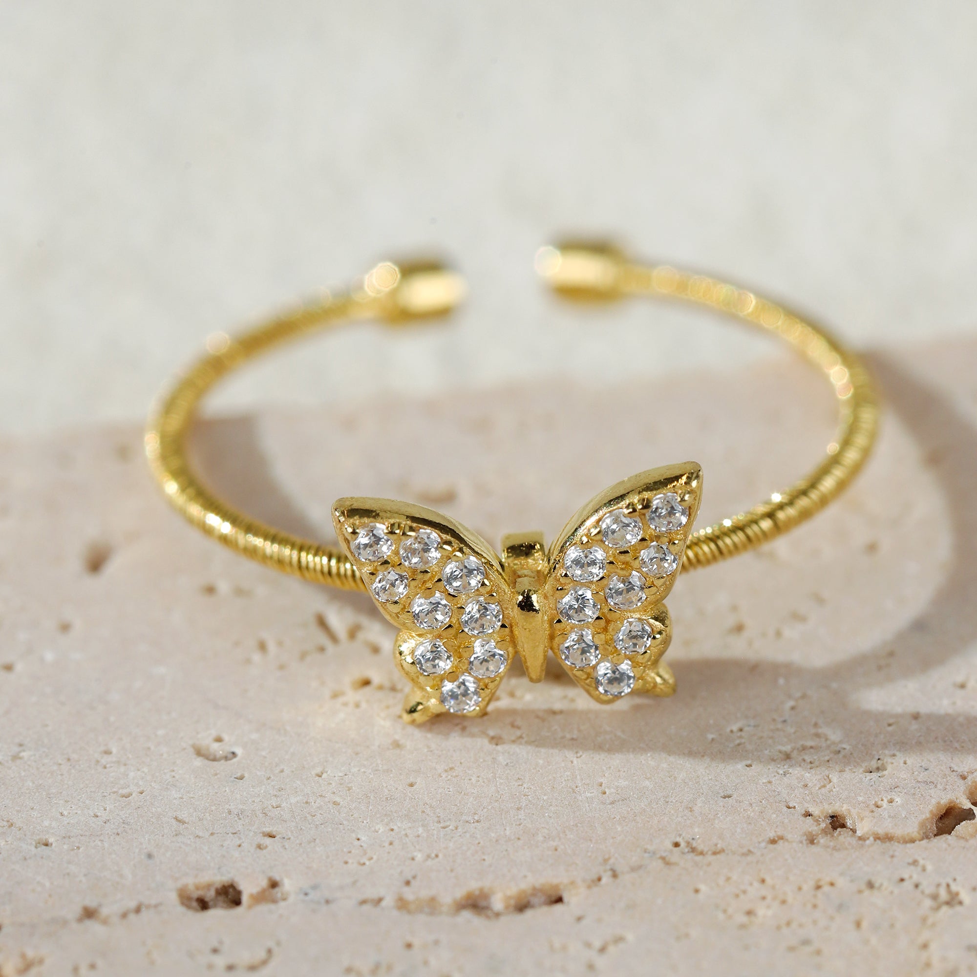 BLOOMVERE BUTTERFLY ADJUSTABLE RING