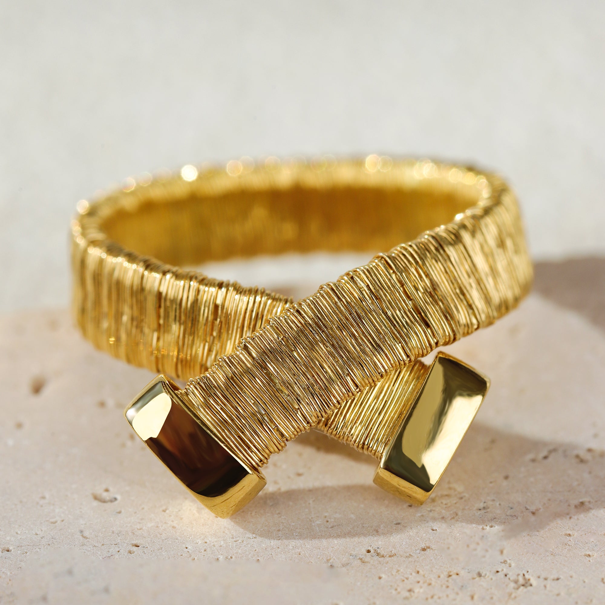 BLOOMVERE DOUBLE CROSS RING (GOLD)