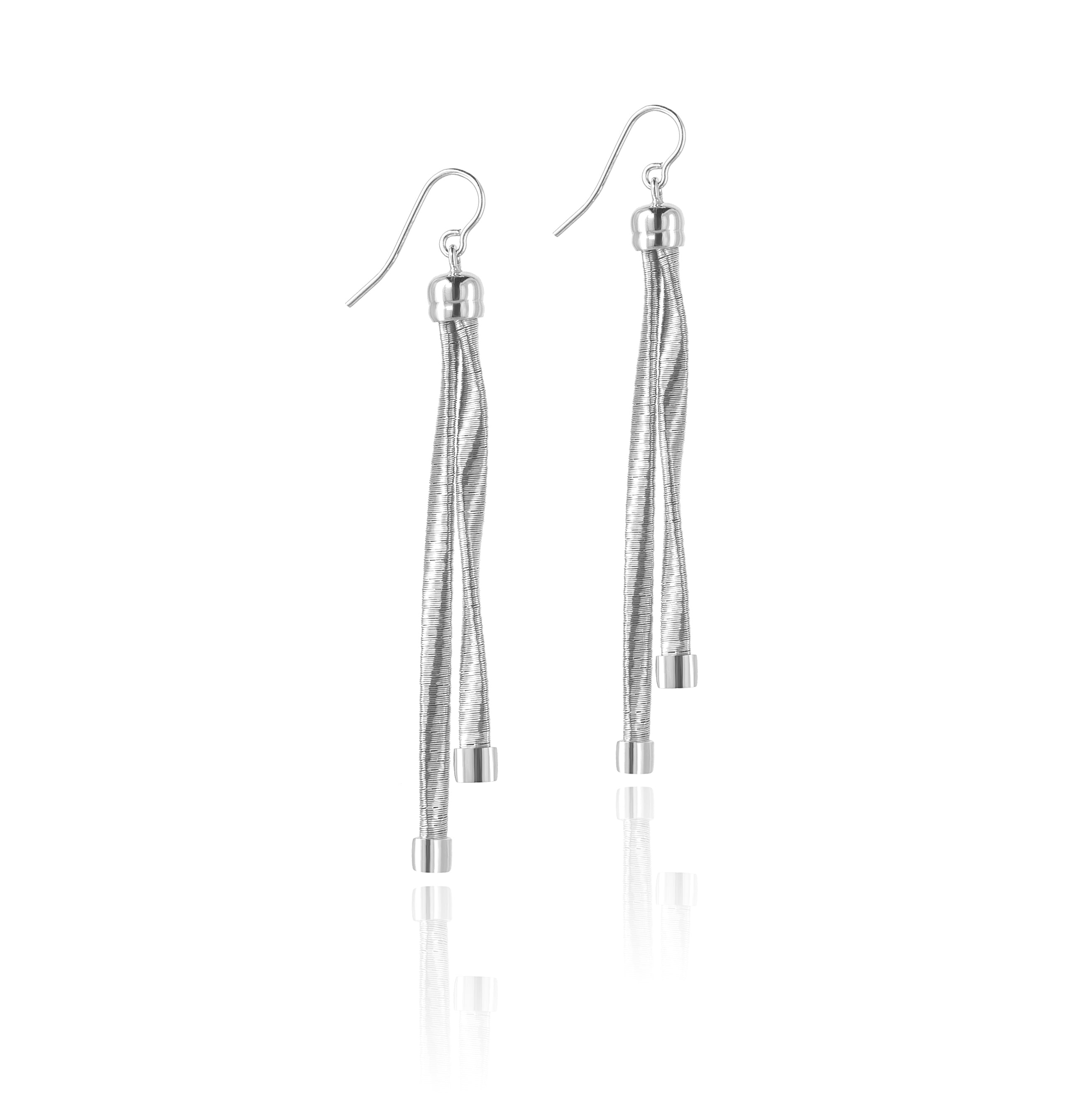 BLOOMVERE 2-STRAND TASSEL COIL EARRINGS