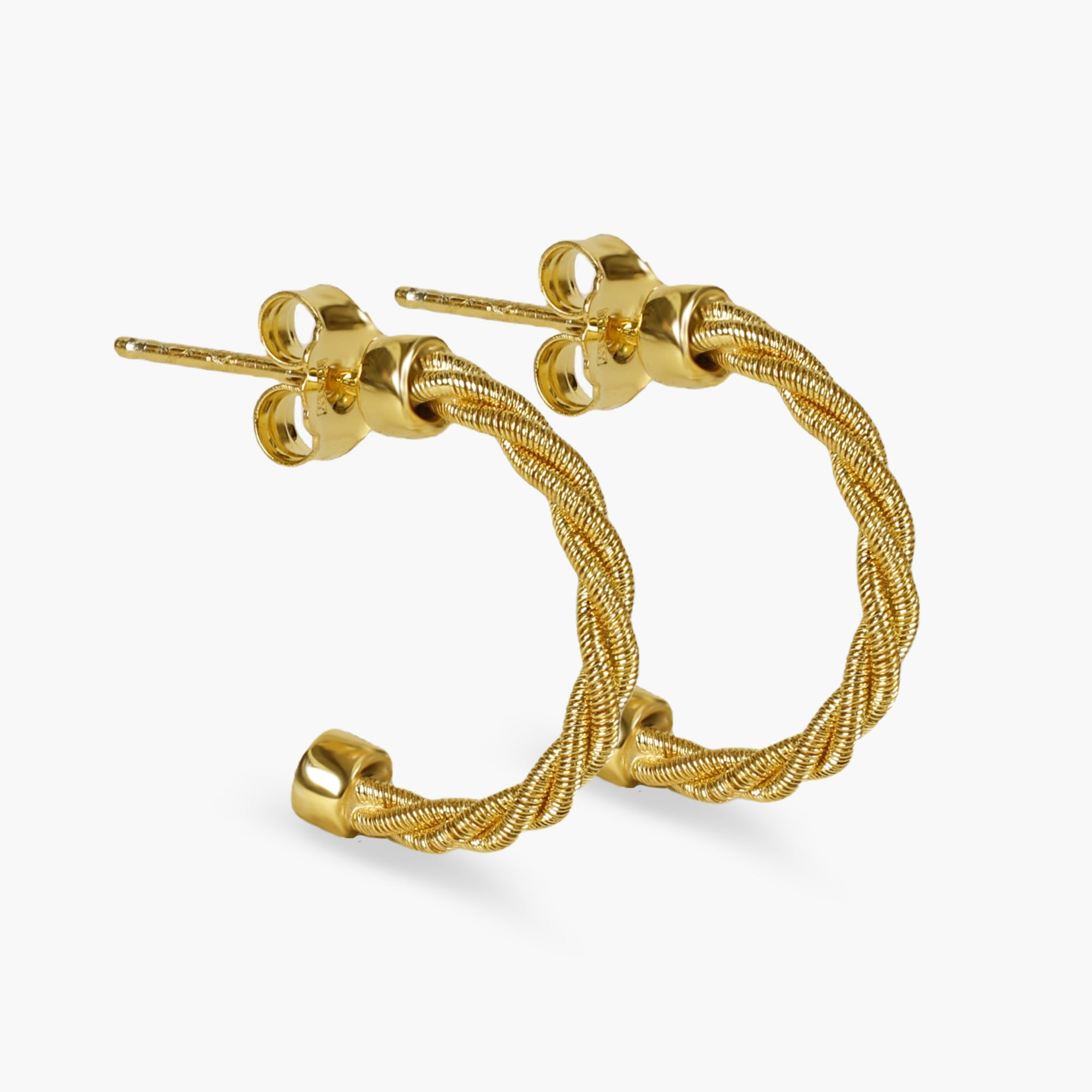 BLOOMVERE TWIST ROPE EARRINGS (GOLD)