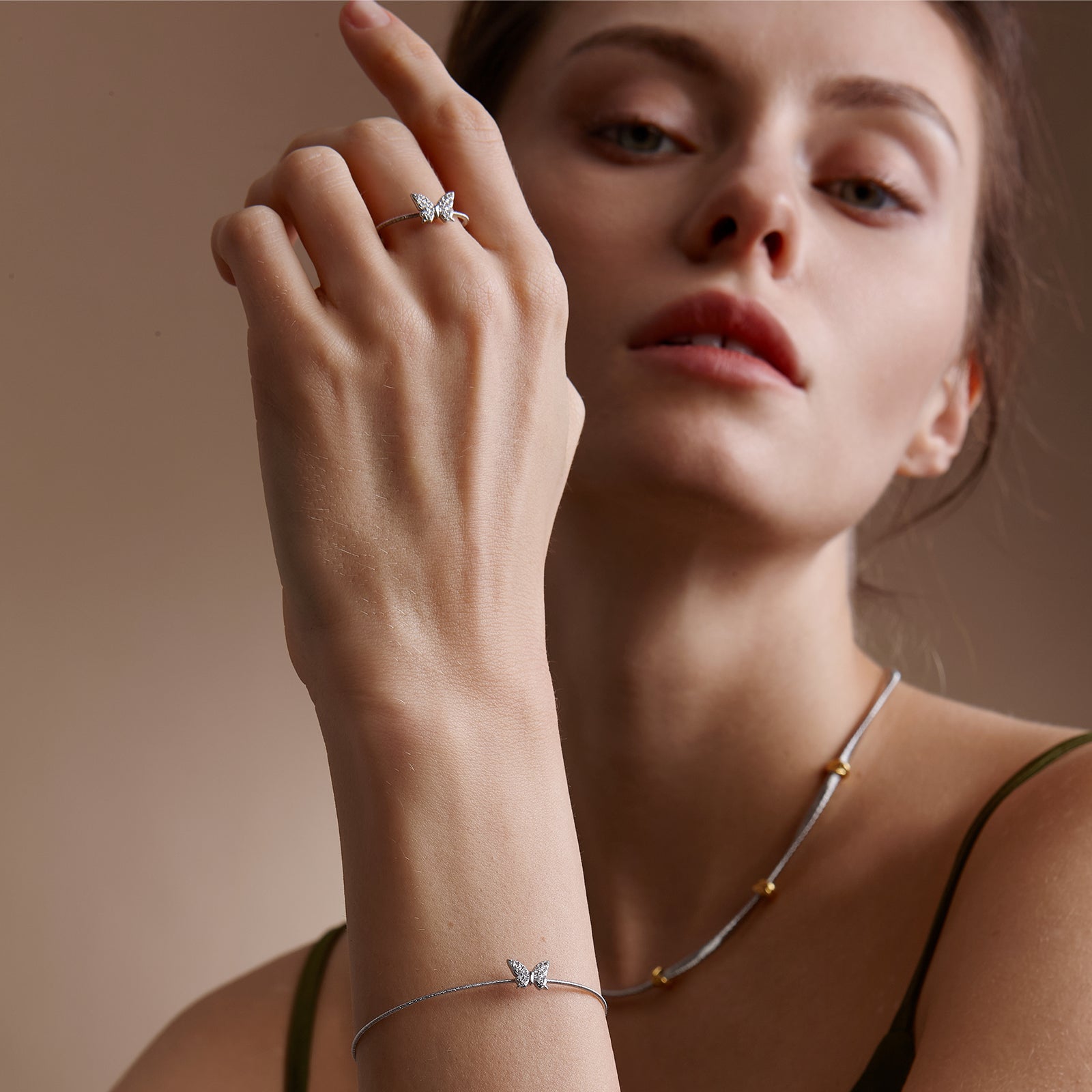 BLOOMVERE BUTTERFLY ADJUSTABLE RING