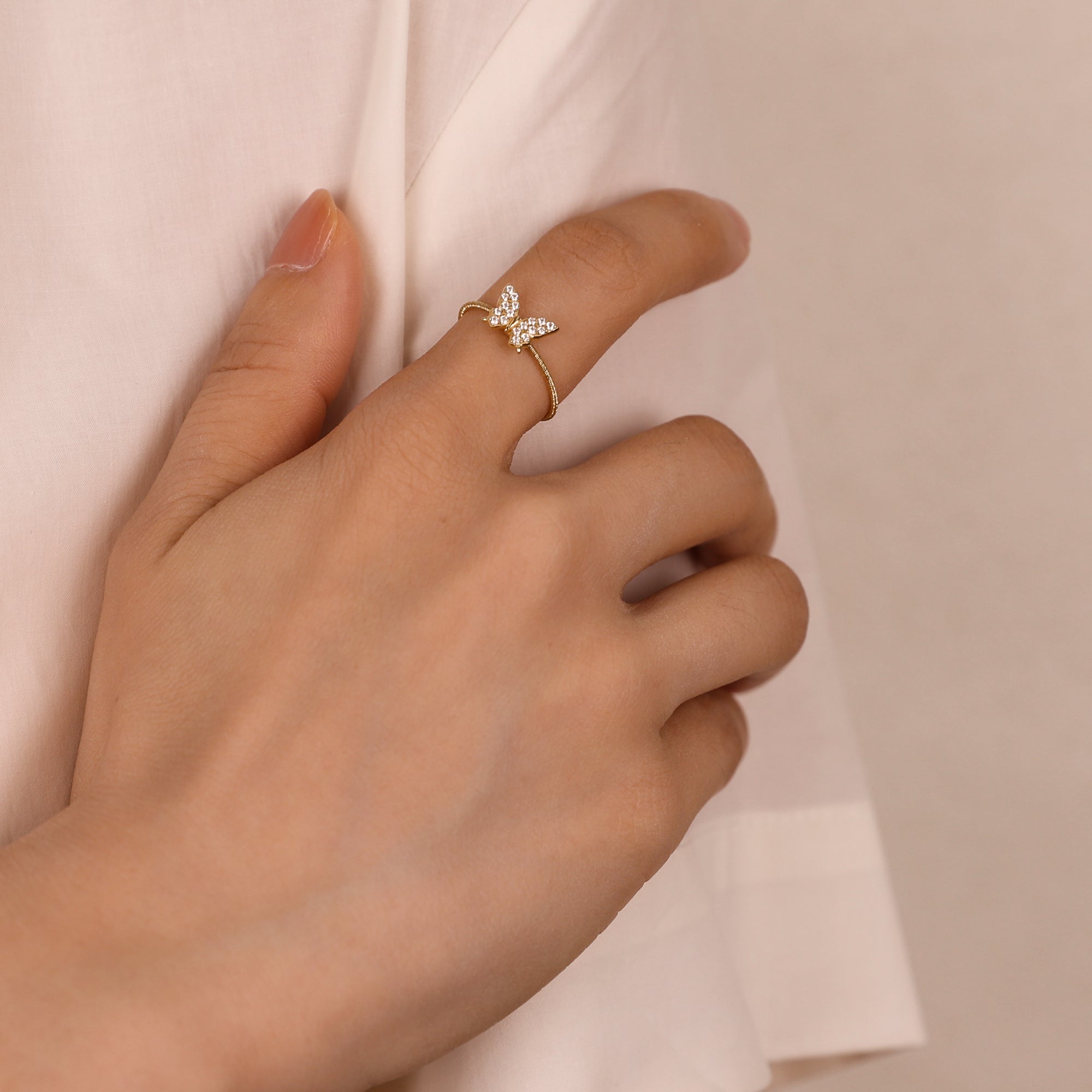 BLOOMVERE BUTTERFLY ADJUSTABLE RING