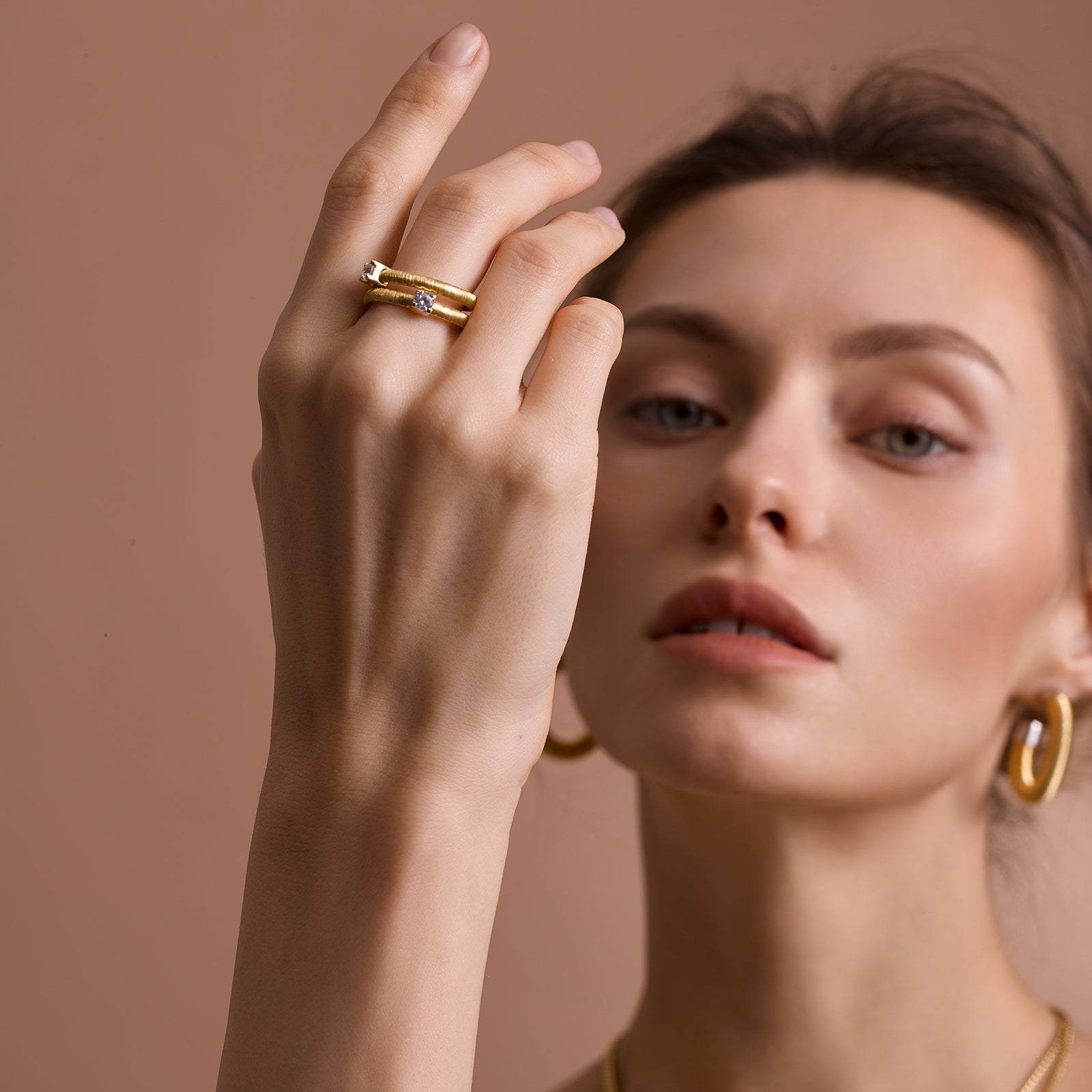 BLOOMVERE DOUBLE CUFF ADJUSTABLE RING