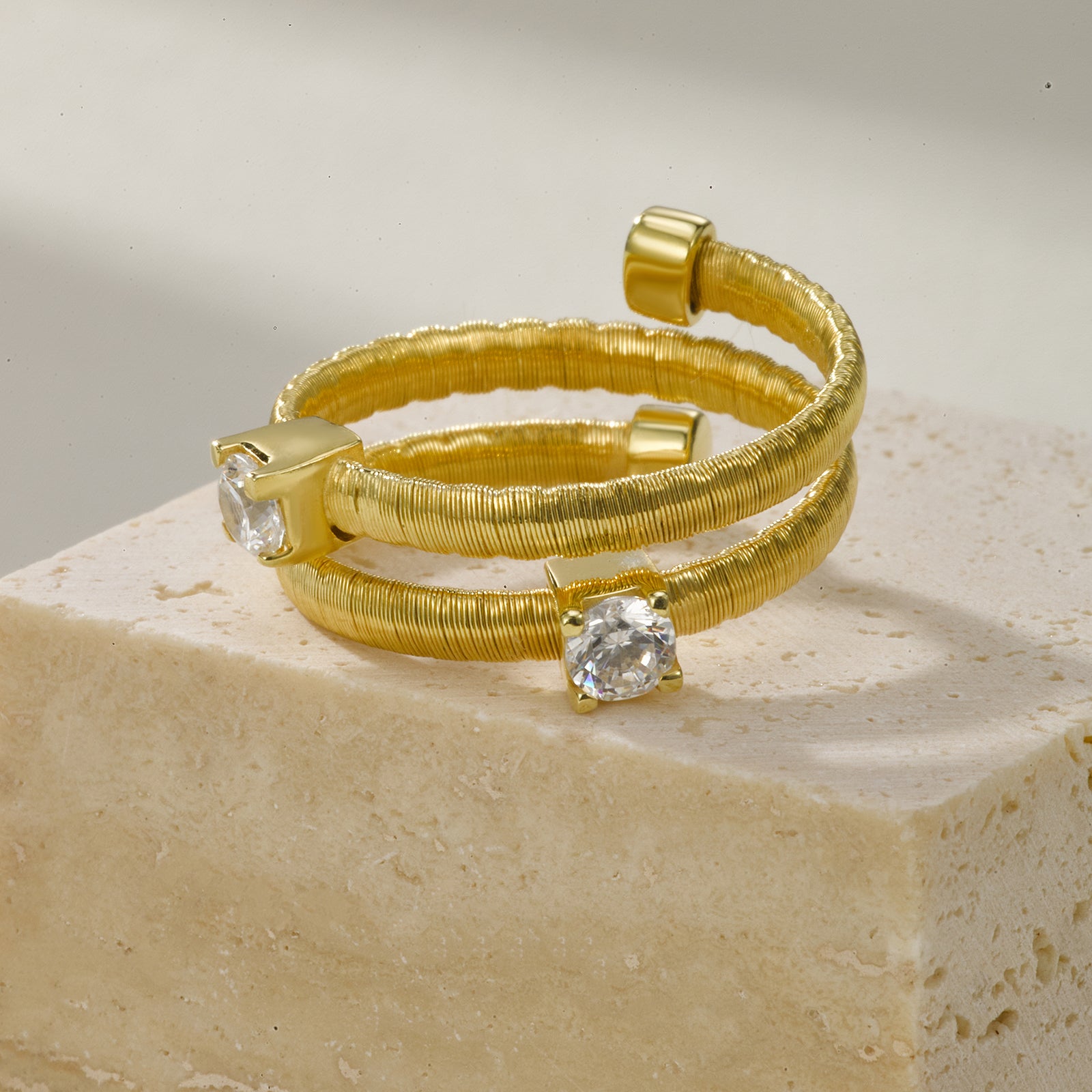 BLOOMVERE DOUBLE CUFF ADJUSTABLE RING