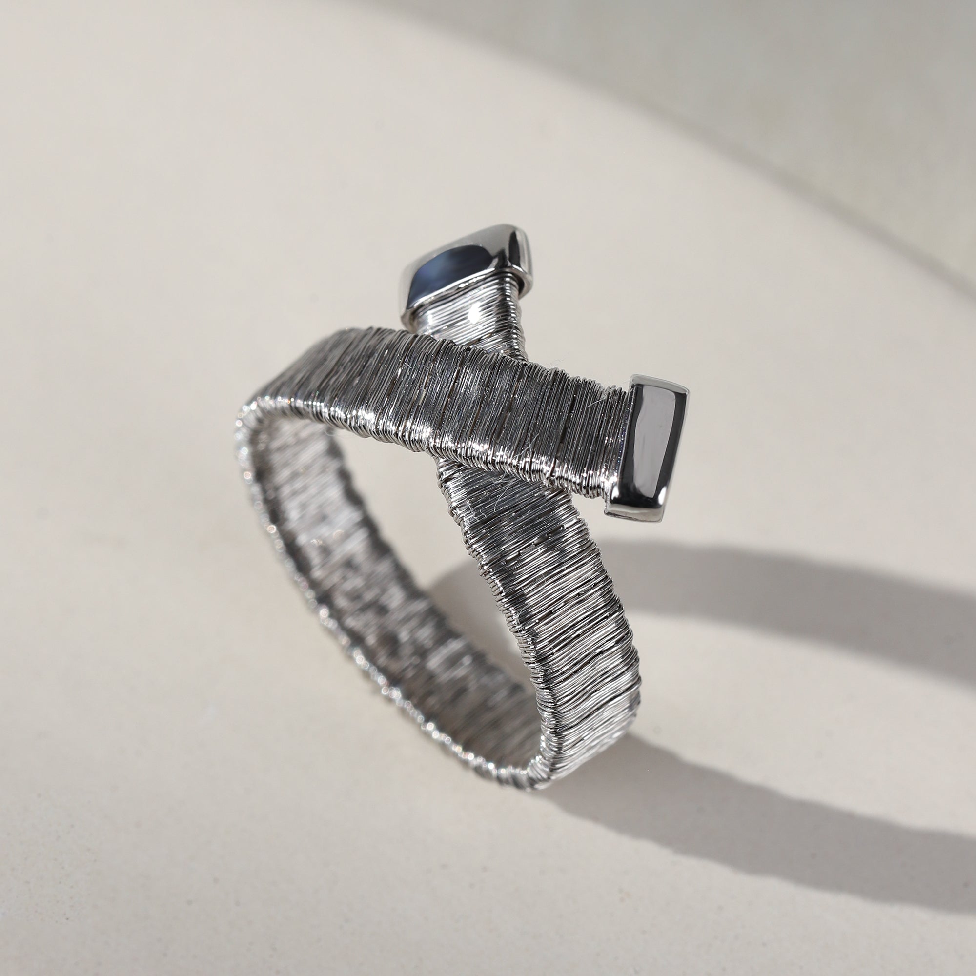BLOOMVERE DOUBLE CROSS RING (SILVER)