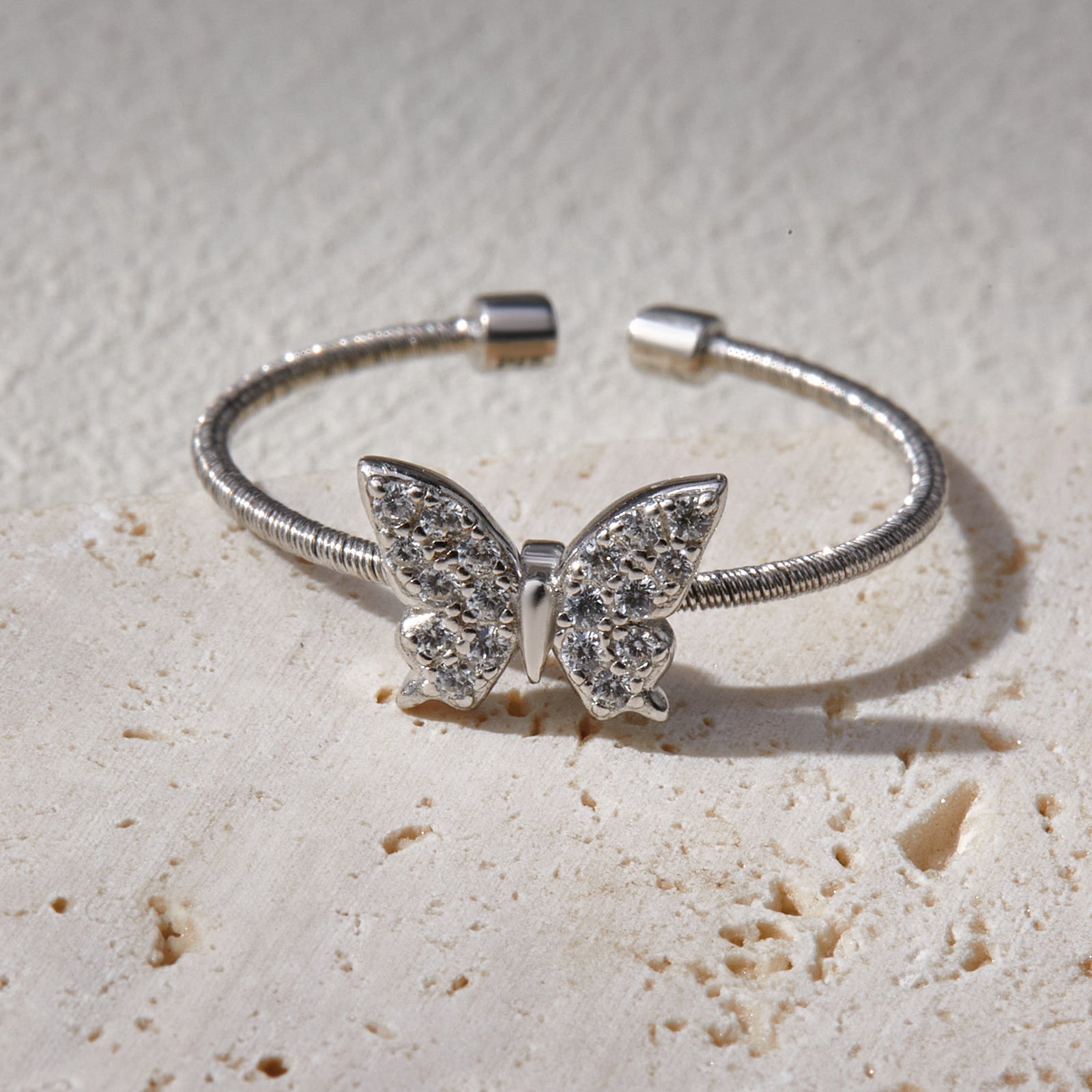 BLOOMVERE BUTTERFLY ADJUSTABLE RING